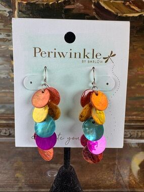 0475-periwinkle by Barlow Multicolor Disc Dangle Earrings